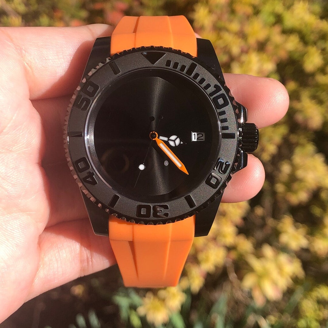 Custom Men's Watch NH35A Seiko MOD Yacht Master Orange Etsy