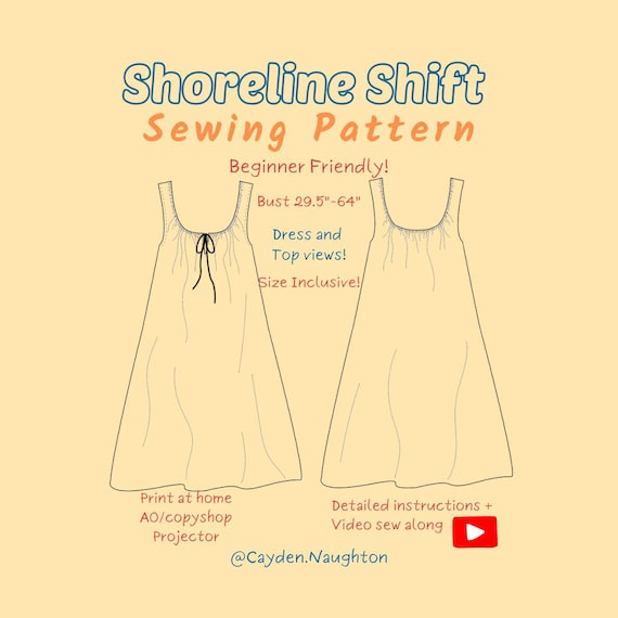 Shoreline Shift Dress Sewing Pattern | Beginner Friendly (PDF Pattern)