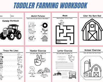 Toddler Farming Workbook | 8 Pages | Instant Download | Ages 1 - 3+