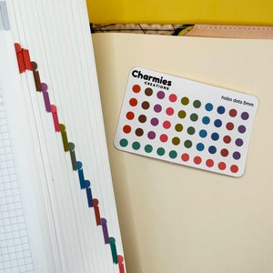 Monthly Color-Themed Dot Stickers - Inspired by Hobonichi Planner Colors, Minimal Planner Dots for Journals, Notebooks, and Scrapbooks