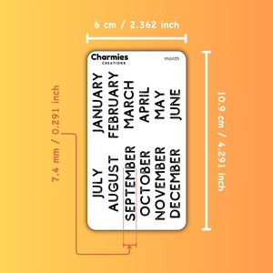 Monthly Planner Stickers - Abbreviated Dates, Months & Days for Planners, Journals, and Notebooks