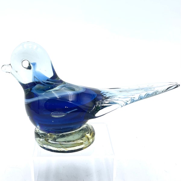 Enchanted Glass Carlsbad NM Art Glass Bird Figurine Paperweight Signed HandBlown Vintage
