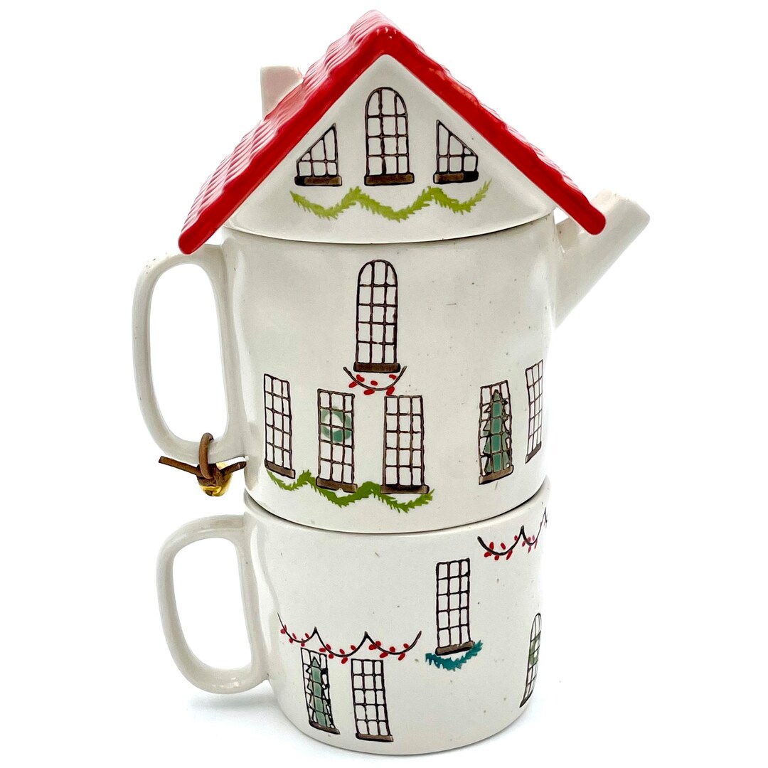 Anthropologie Cozy Teapot Tower Tea for One Stackable Set Mug Teapot