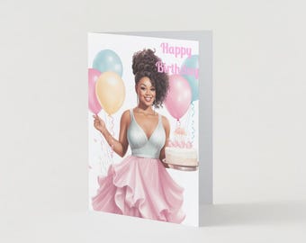 6 count -  African American greeting cards, Black Birthday cards, Birthday cards for Brown women, Melanin Birthday Cards