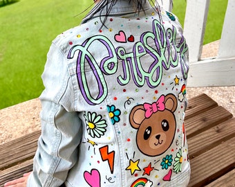 Simple Kids Custom Denim Painted Jacket