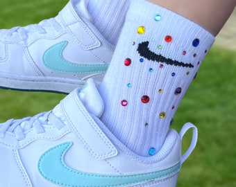 Nike long crew Rhinestone gem Socks Adult sizes