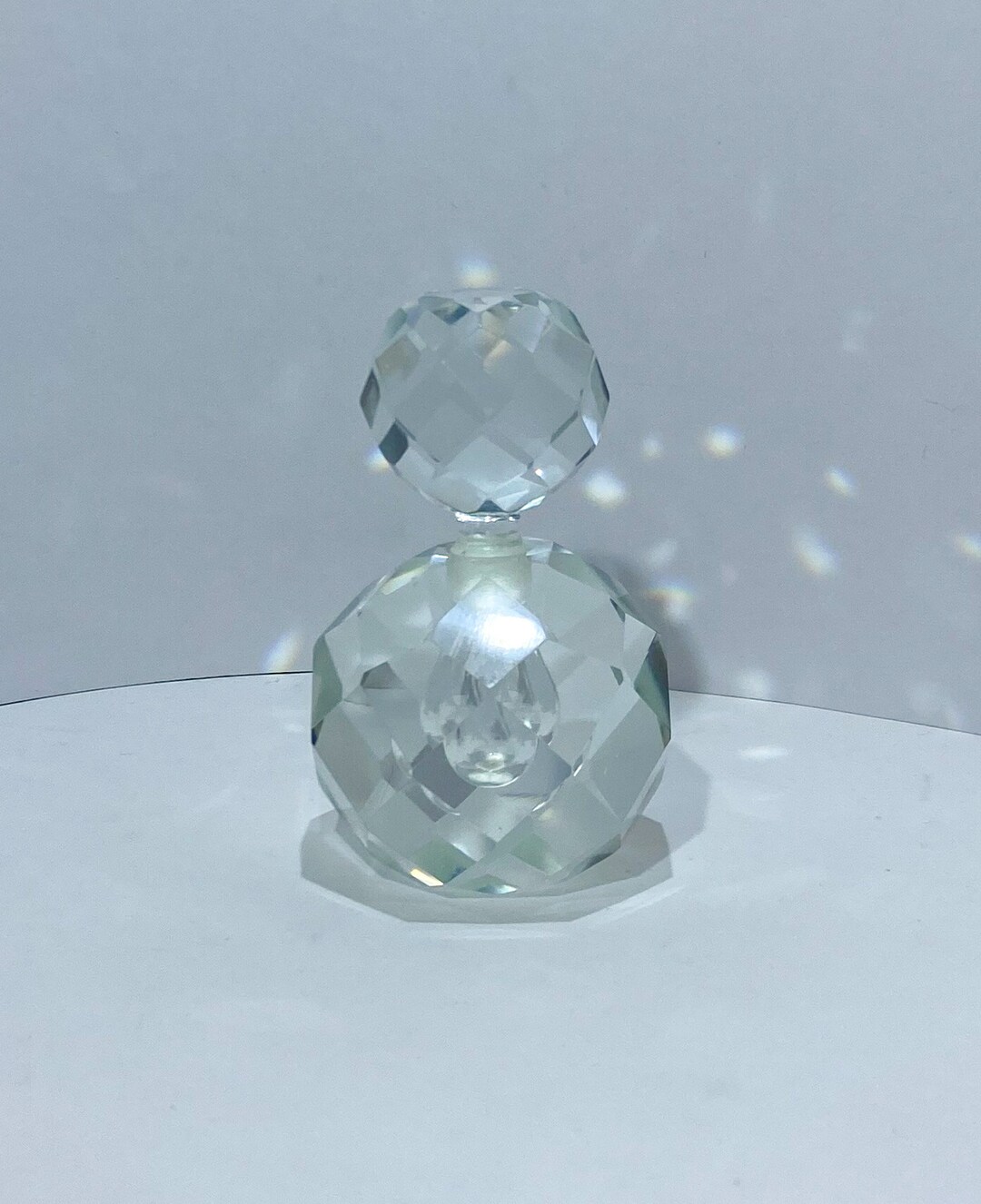 Vintage Irice Clear Hand Cut Crystal Perfume Bottle Japan I W Rice Co ...