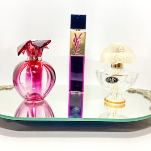 Lot of 3 Empty Vintage Perfume Bottles, YSL, CARA & Cartier