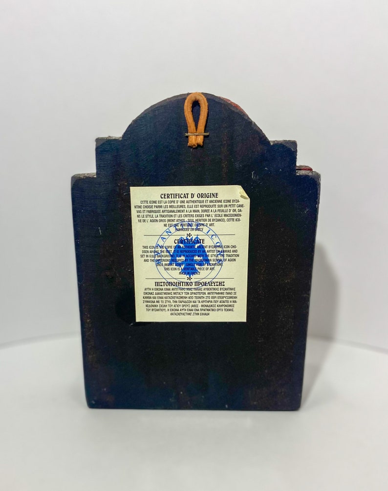 Vintage Trifold Byzantine Icon Art Gold Foil on Wood and the