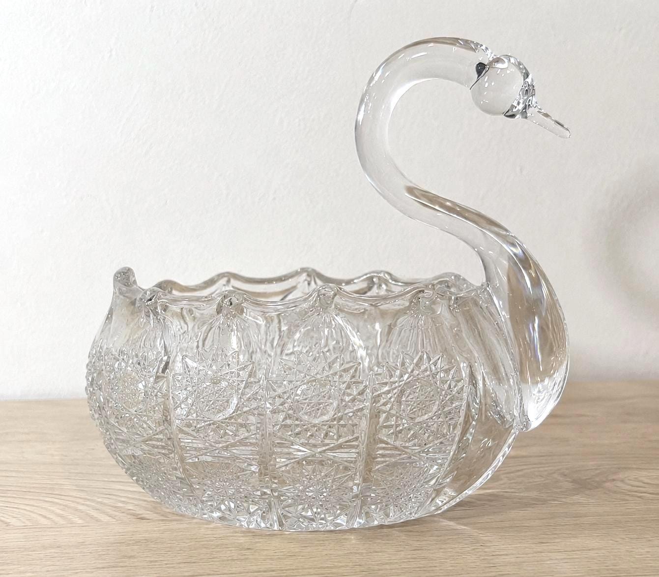 BOHEMIA ガラス スワン アート Bohemia Crystal Swan - Etsy