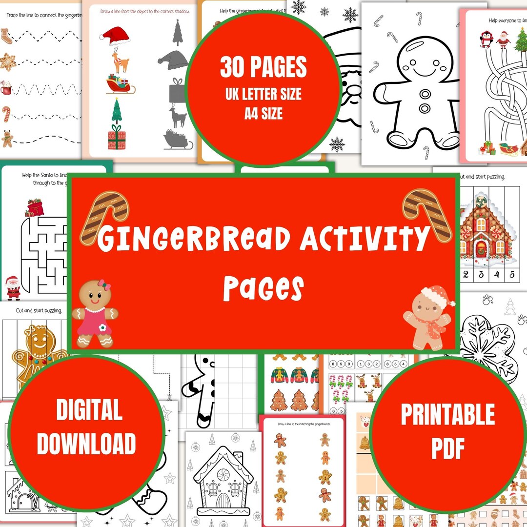 Gingerbread Activities for Kids, Christmas Printable Activities ...