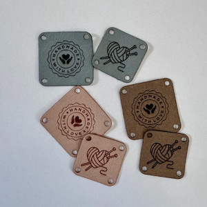 Custom Square Vegan Leather Labels