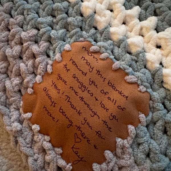 Custom Ultrasuede Handwritten Tag