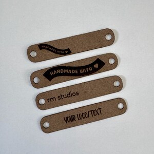 Custom Ultrasuede Skinny Tags