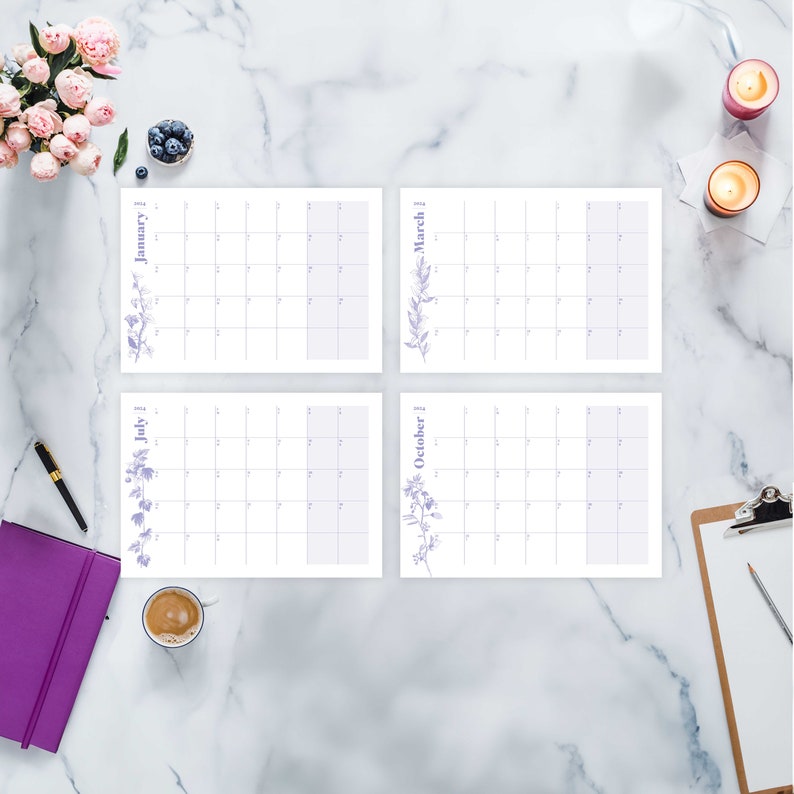 Printable 2024 Calendar In Horizontal Vertical Overview In Etsy Printable 2024 Calendar In Horizontal Vertical Overview In Etsy