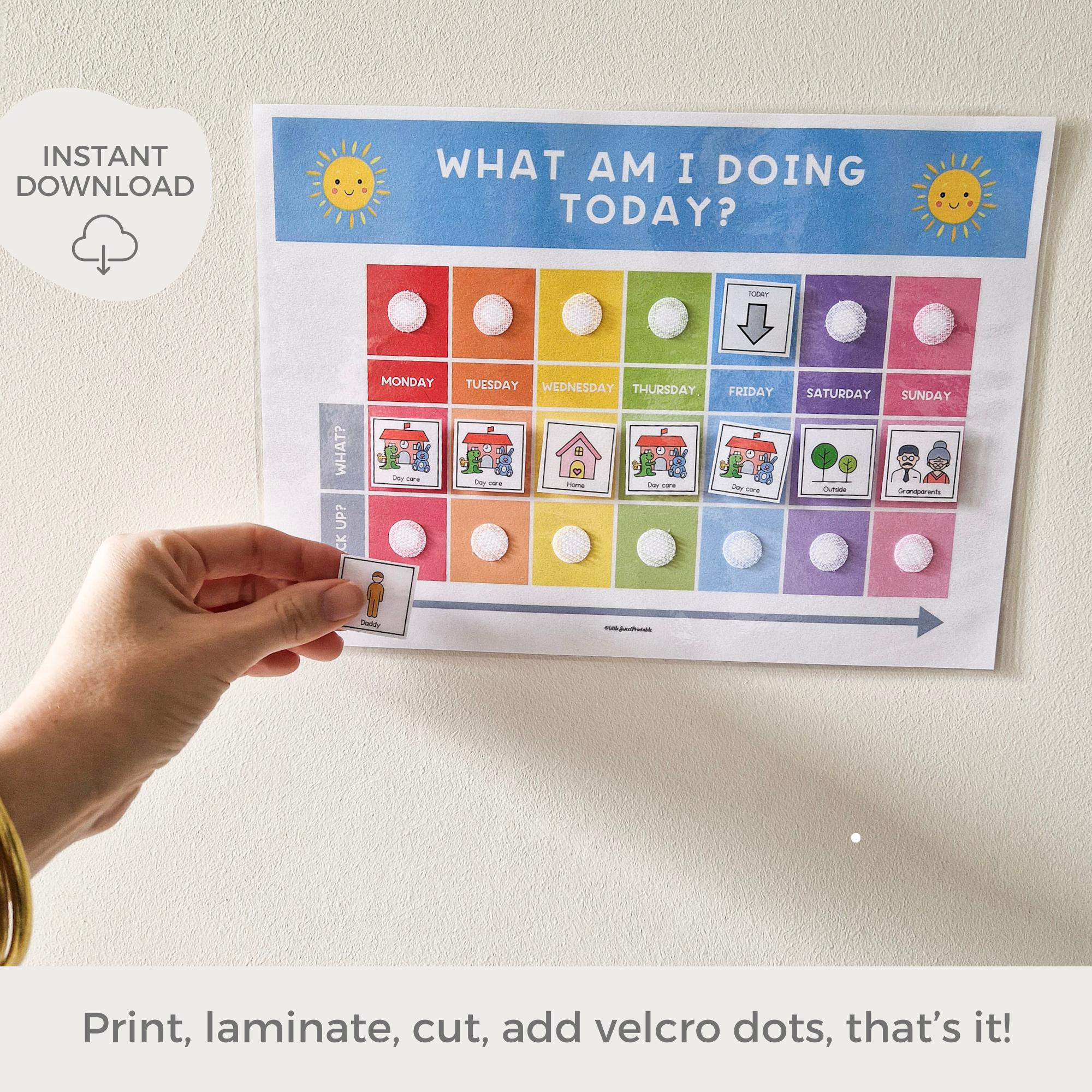 Weekly Visual Calendar, Toddler Visual Schedule, Daily Schedule, Weekly ...