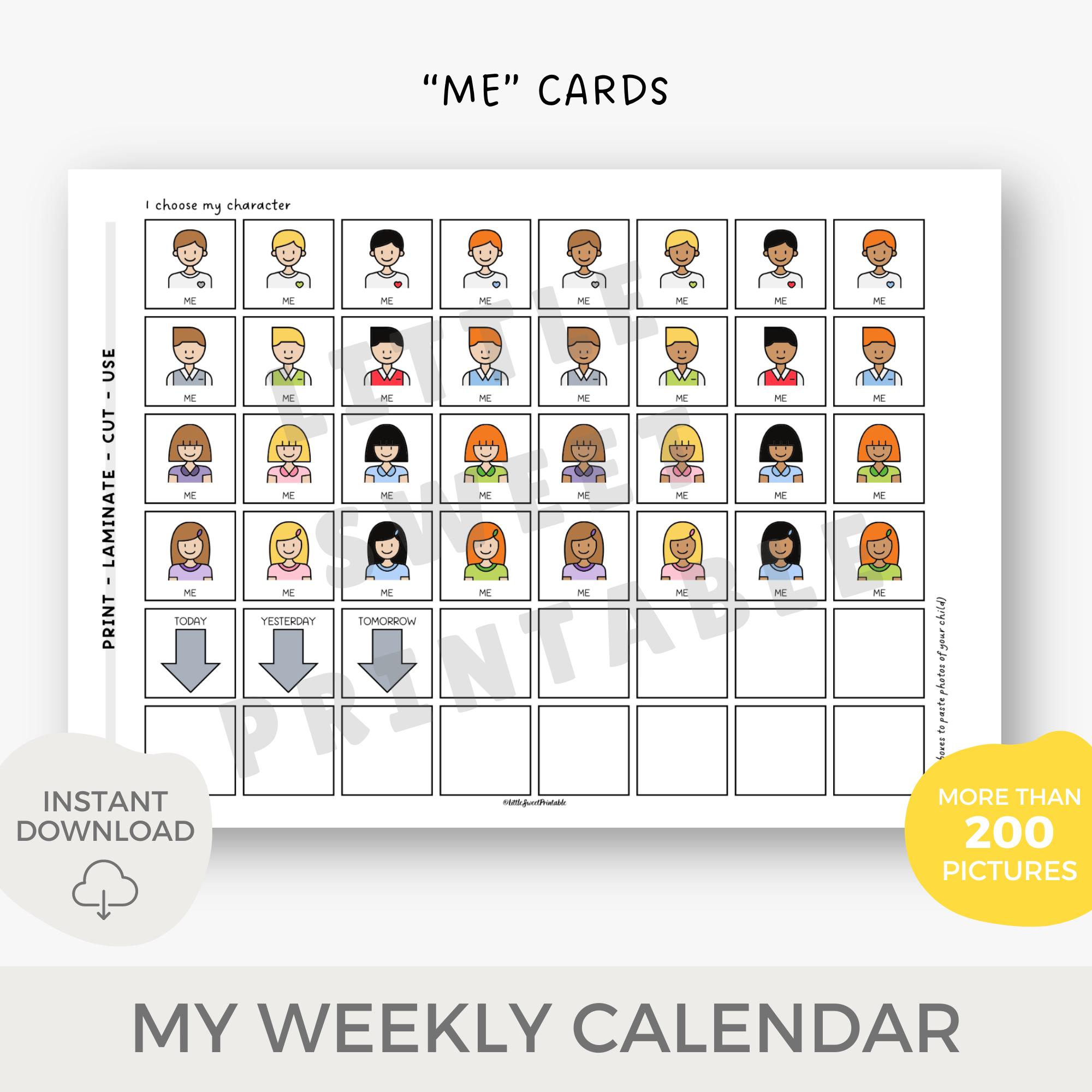 Weekly Visual Calendar, Weekly Schedule Kids, Visual Schedule, Daily ...
