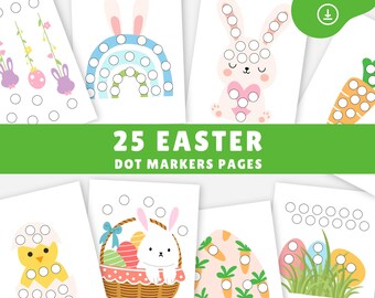Easter do a dot, Easter coloring pages, Kids dot marker coloring pages, Dot marker printables, Do a dot activity, Easter activity