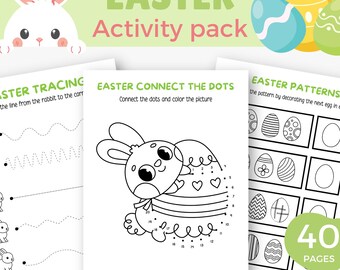 Easter activities, Easter printable games, Easter activity pack, Easter coloring pages and worksheets, Happy Easter kids activities