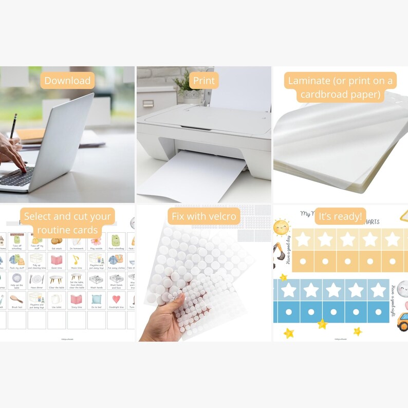 Morning and Bedtime Routine Chart, Routine Chart for Kids, Daily ...