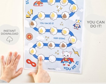 Potty training chart printable, Toddler potty sticker chart, Potty reward chart for kids, Sticker chart, Toilet training tool, Boy