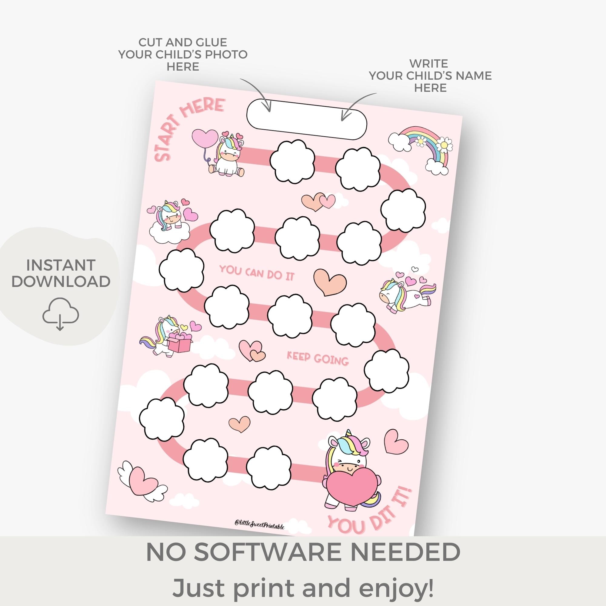 Reward Chart Printable for Kids, Behavior Chart for Toddlers, Sticker ...