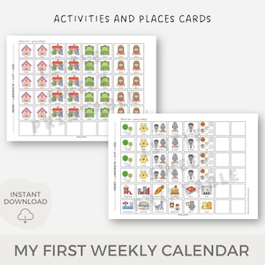 Weekly visual calendar, Toddler visual schedule, Daily schedule, Weekly kid calendar, Kid planner, Printable routine, Daycare, Chart image 7