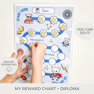 Reward chart, Printable reward chart, Toddler reward chart, Sticker chart, Behavior chart, Brush teeth reward chart, Sleep reward chart