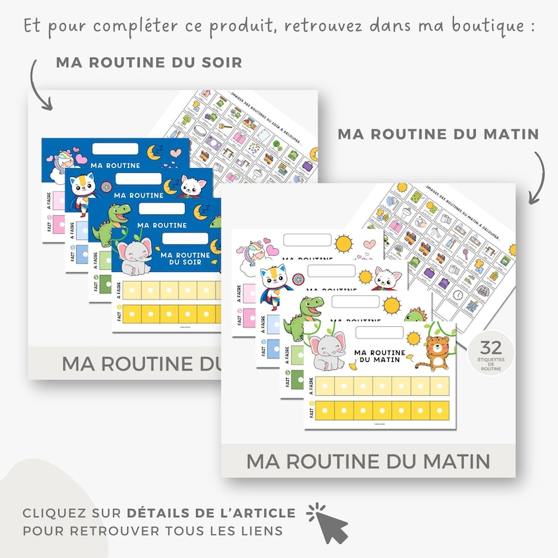 Emploi du temps visuel imprimable pour enfant, Semainier enfant ...