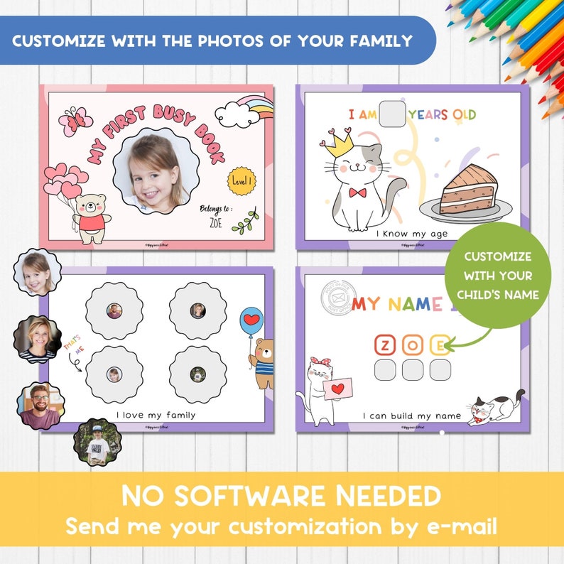 My First Personalized Printable Activity Booklet Toddler Activity