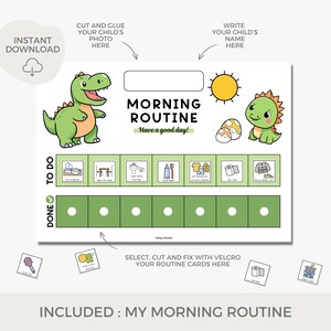 Morning and Bedtime Routine Chart, Routine Chart for Kids, Daily ...