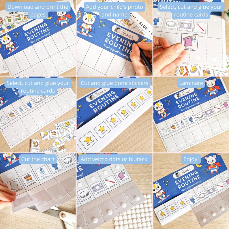 Read A Book Routine Visual Bedtime Routine Chart, Evening Routine Flip Chart, After School ...