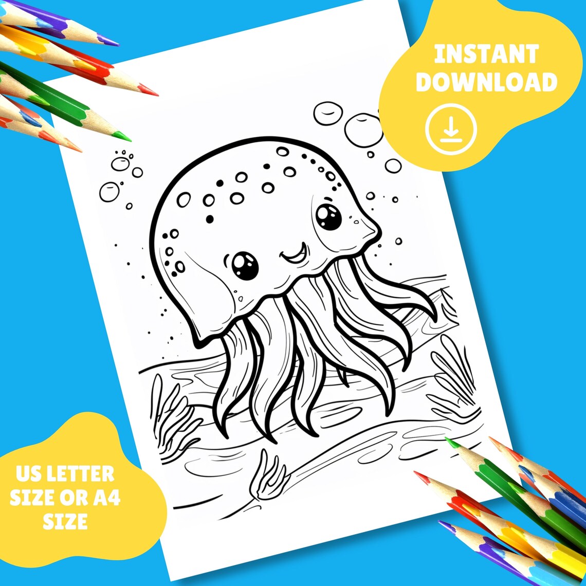 Summer Coloring Pages for Kids, Printable Coloring Book, Coloring ...