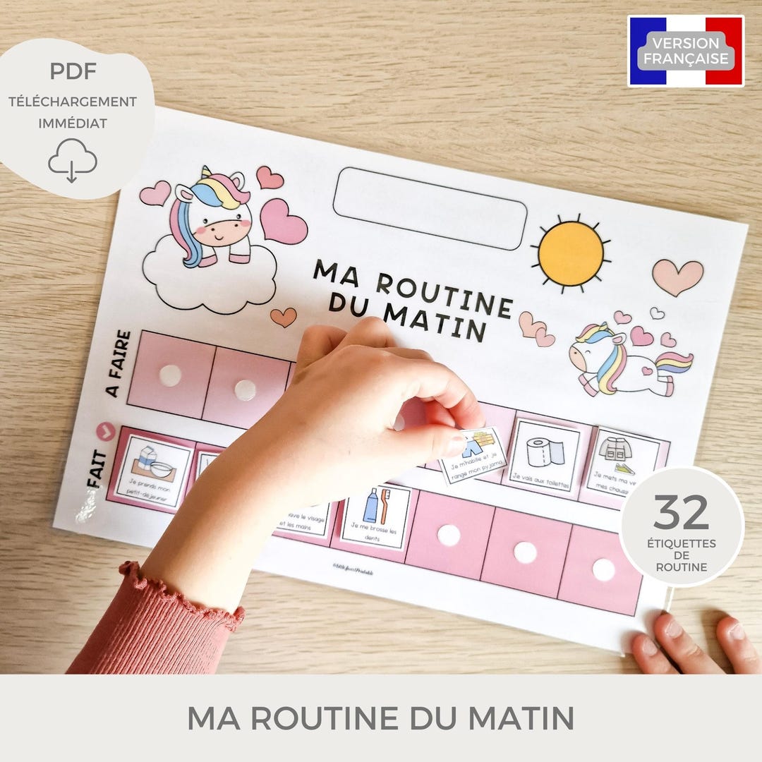 Printable Morning Routine Chart for Kids, Timetable, Visual Daily ...