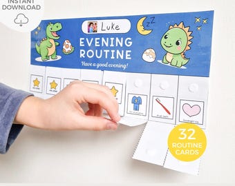 Bedtime routine chart, Evening routine flip chart, After school checklist, Kids chore chart, Printable kids routine chart, Visual schedule