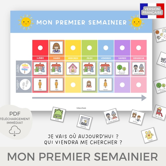 Emploi Du Temps Scolaire & Semainier Familial A3 Recto-verso Effaçable - Organisation Hebdomadaire Murale - 5