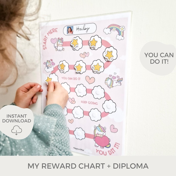 Tableau De Récompenses Pour L’apprentissage De La Propreté – Avec Autocollants Réutilisables – Magnétique Pour Frigo – Enfant 2-4 Ans
