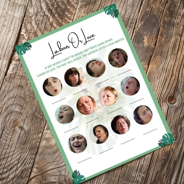 Love or Labor Baby Shower Game - Etsy