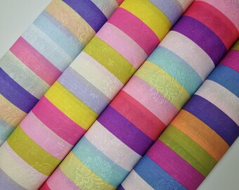 Korean Saekdong Fabric – Pastel Striped Fabric for Hanbok, Dol Table (By the Yard)