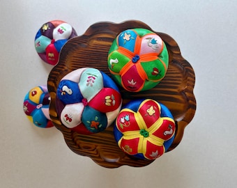 Traditional Korean Pincushion – Doljabi Item, Colorful Fabric Decor