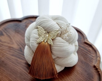 Handmade Butterfly Tassel Yarn Cake | Korean Dol Baek il Traditional Decor