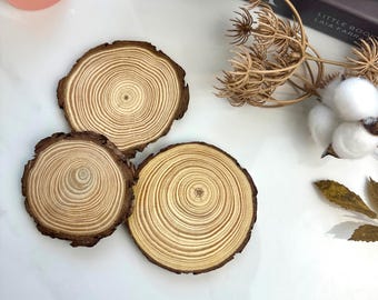 Natural Wood Slice | Korean Dol, Baek-il Party Decor (3.5")