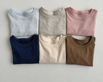 Essential Neutral Tee | Cozy & Chic Toddler Tops | Soft Pastel Shades | Neutral Sleeve Gift Top for Baby Toddler | 3m-5y