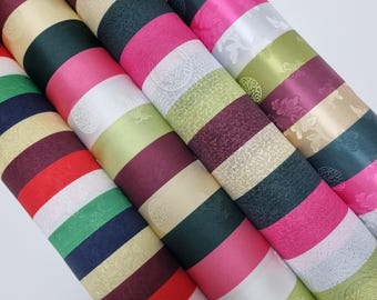 Korean Saekdong Fabric – Muted Stripes for Hanbok & Dol Sewing (By the Yard)