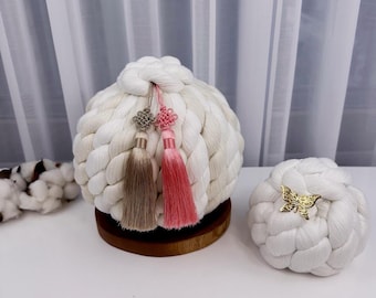 Large Yarn Thread Cake | Handmade Yarn Cake for Korean Dol and Baek il Party | Doljabi | Korean Traditional Decor