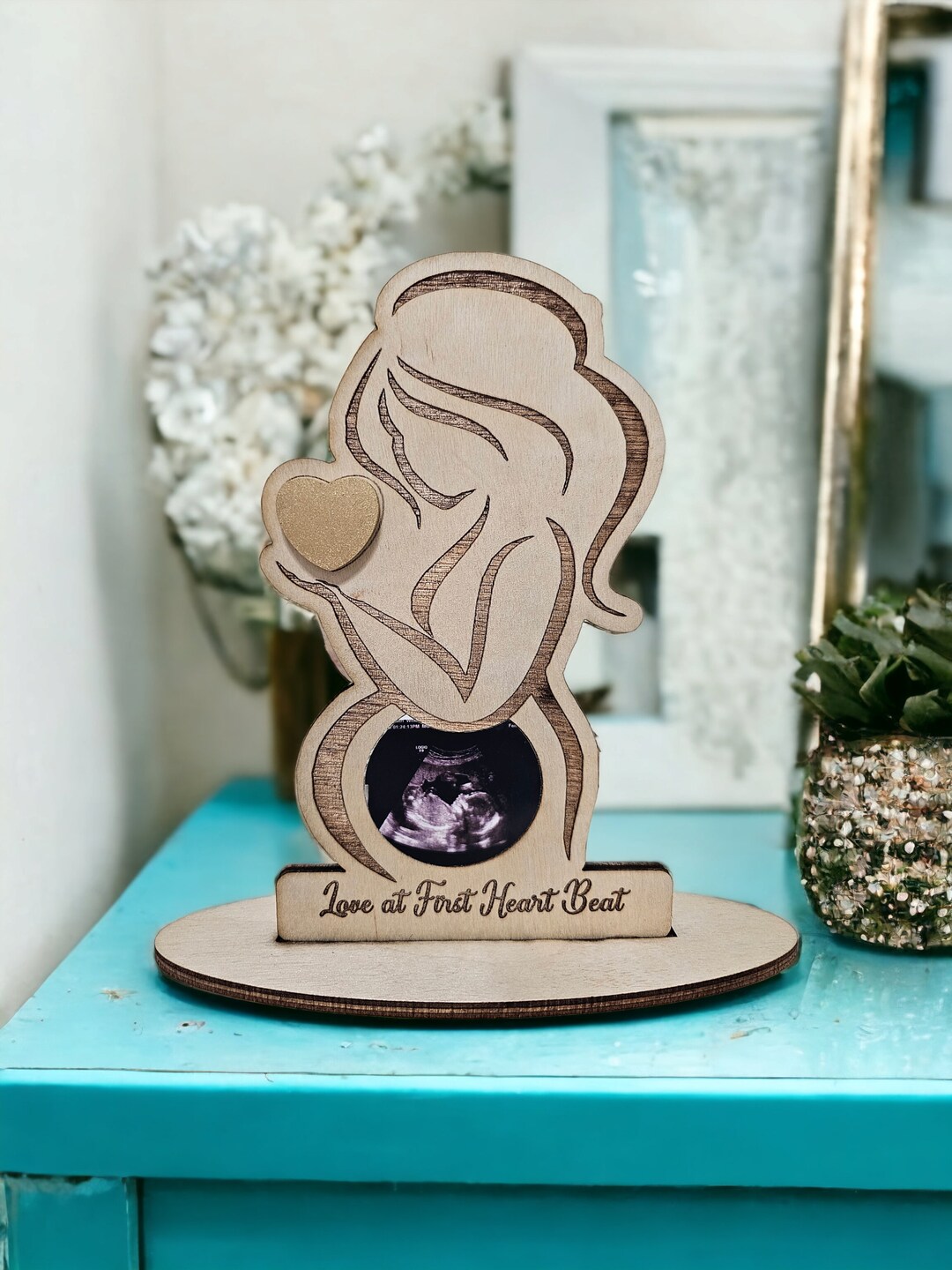 Ultrasound Picture Frame Pregnant Woman Personalized Etsy