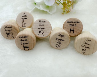 Bouchons de liège personnalisé Bouchon de liège en bois personnalisé Bouchons à vin | Bouchon à vin personnalisé Cadeaux de mariage Liège