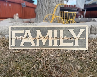 Custom Family Sign, Personalized Family Sign, Family Sign, Gift For Family, Family Kids Sign, Mothers Day Gift, Family children wood Sign