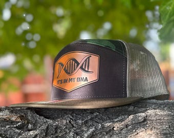 Richardson flat bill hat - Second Amendment - leatherette patch hat - American USA   - Camo DNA  hat - Gift for dad  Handy Man - Gun lover