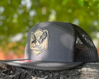 Richardson trucker hat - Custom Hat - leatherette patch hat - Duck hats - Duck hunting - Duck hat - Hats for Dads - Gift for Dad Father